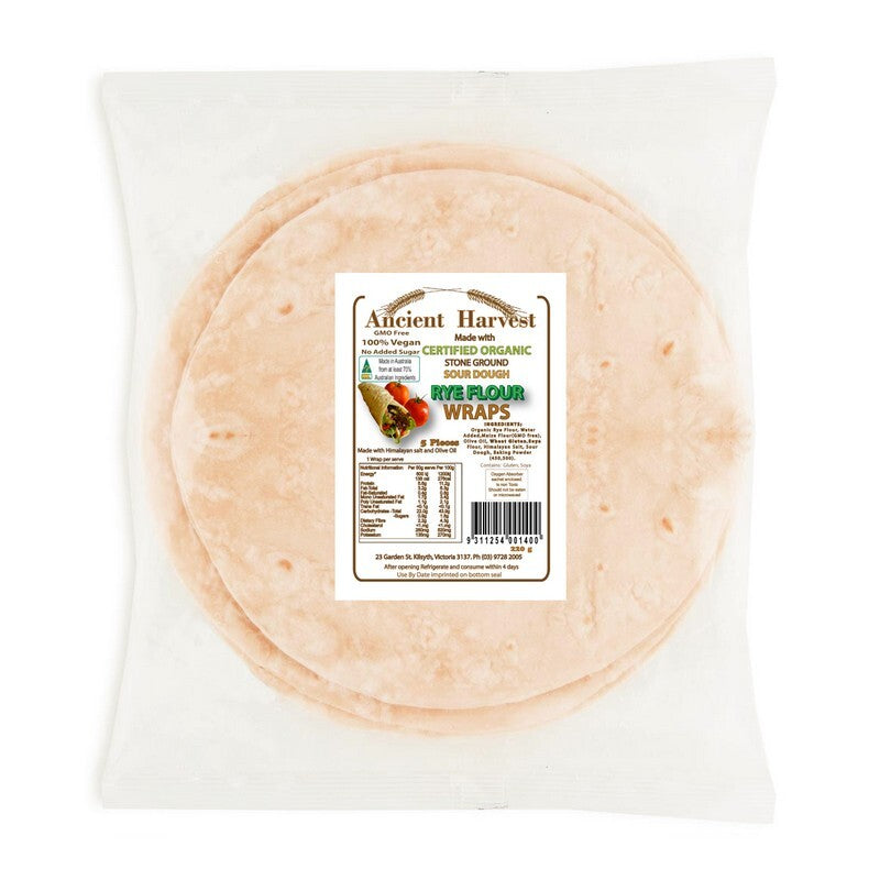 Organic Sourdough Rye Flour Wraps 220g