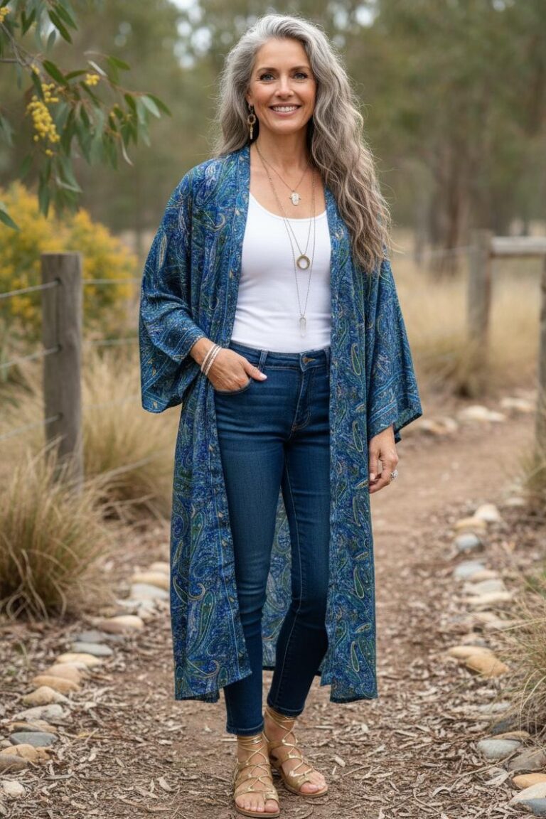 ARTSILK Kimono Long w Pockets