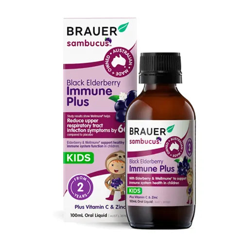 SAMBUCUS BLACK ELDERBERRY IMMUNE FORTE KIDS 100ml BRAUER NATURAL