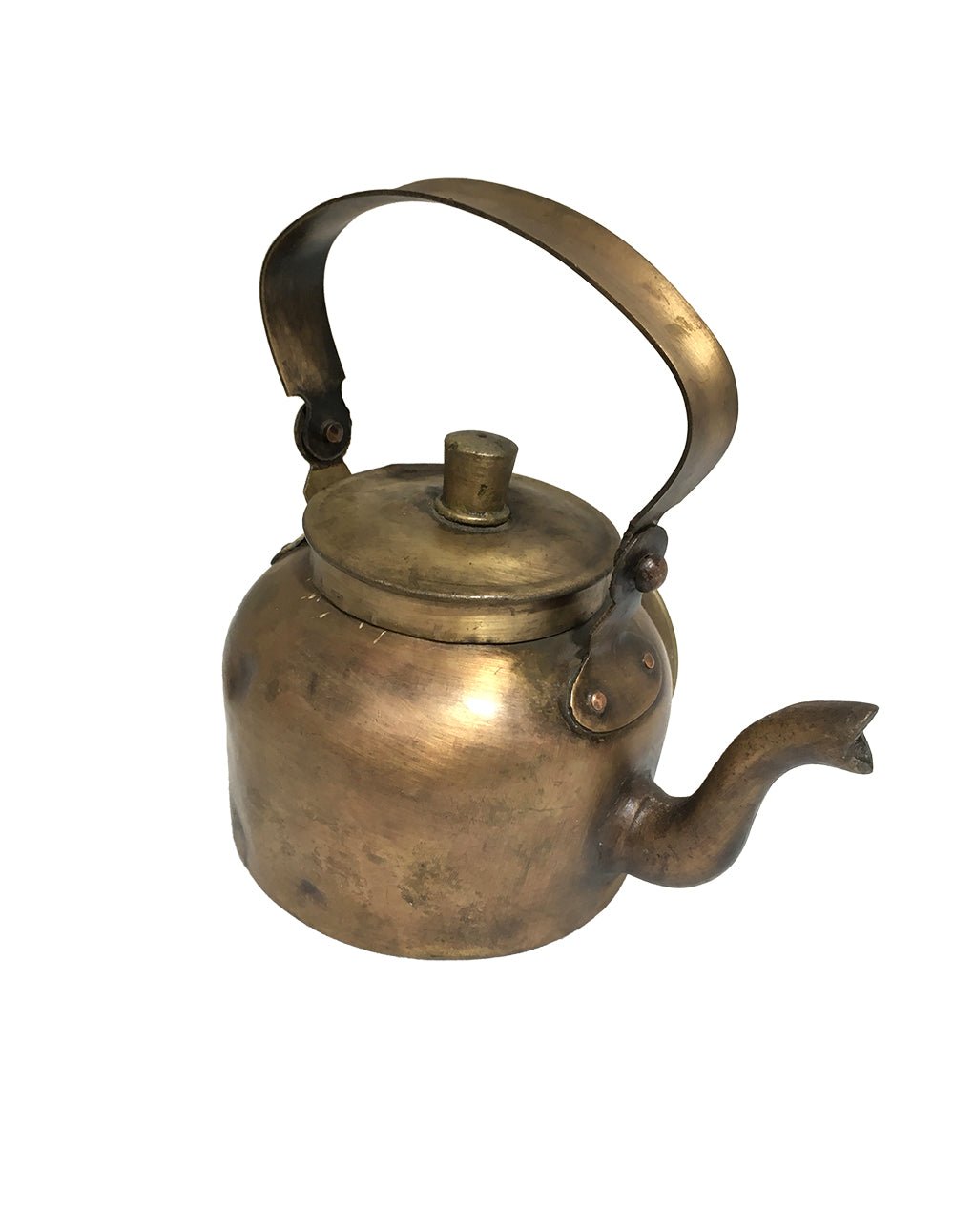 Table Clock - Old Brass Tea Kettle - ( TC109 ) - Vintage World Australia - 4