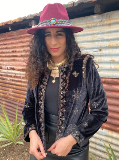 Raja Embroidered Velvet Jacket