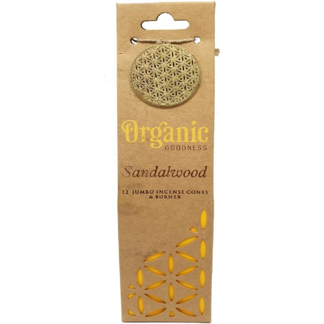 Organic Goodness // Incense Cones // Sandalwood // 12PCE