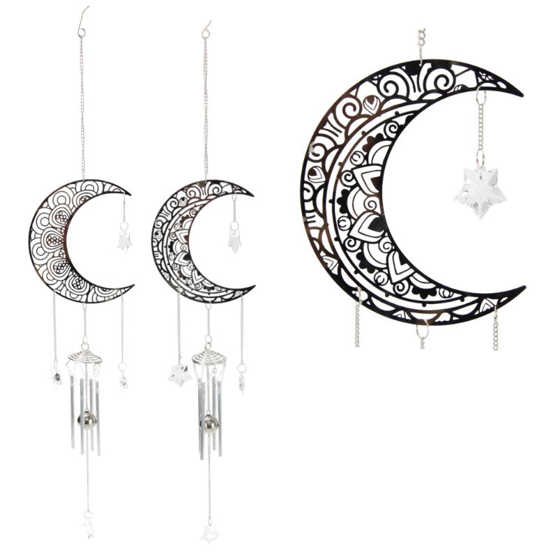 WINDCHIME SILVER MOON WITH CRYSTAL 2 ASSTD UNIT 2