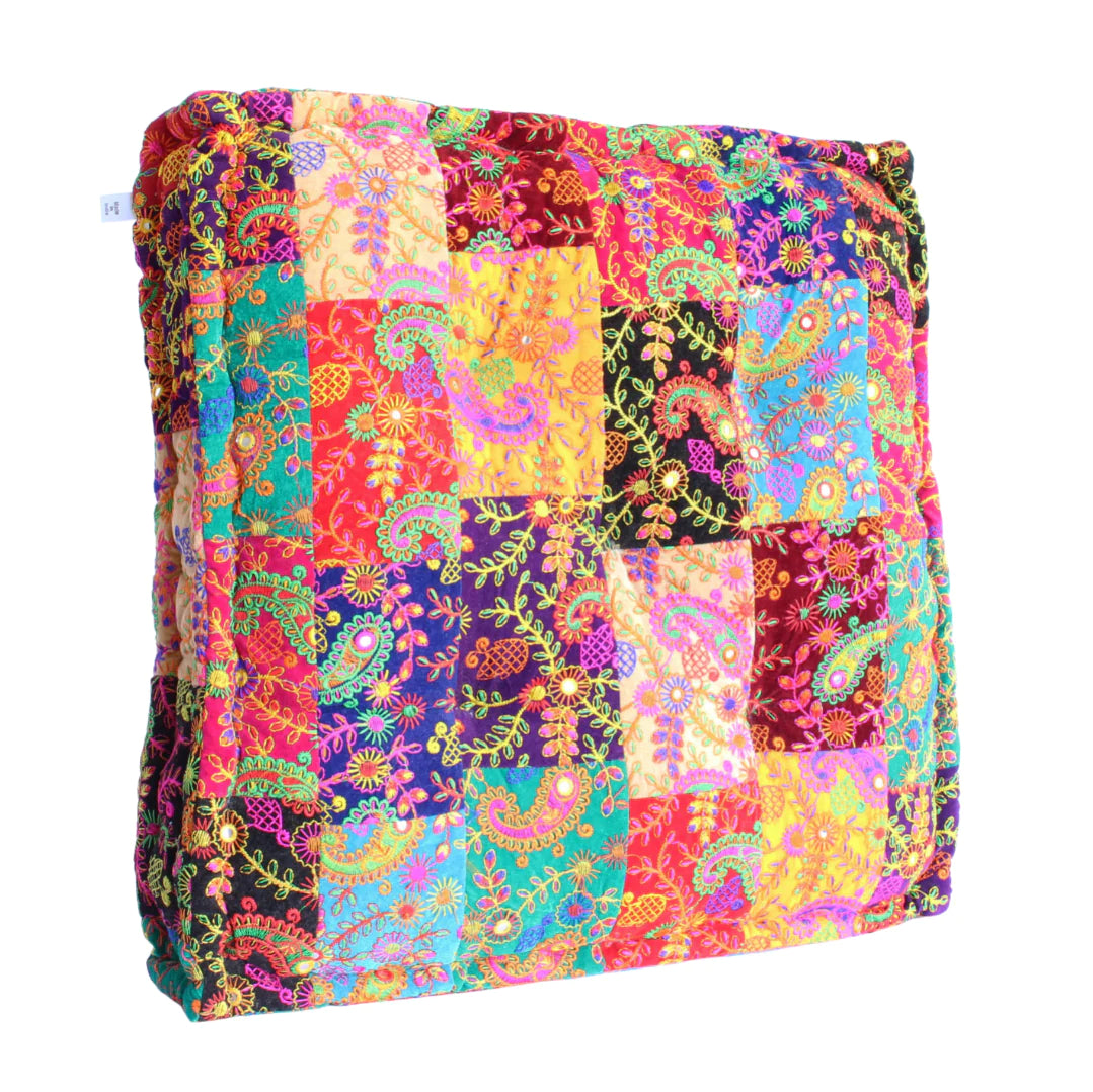 Floor Cushion // Velvet Square Patchwork Mediation