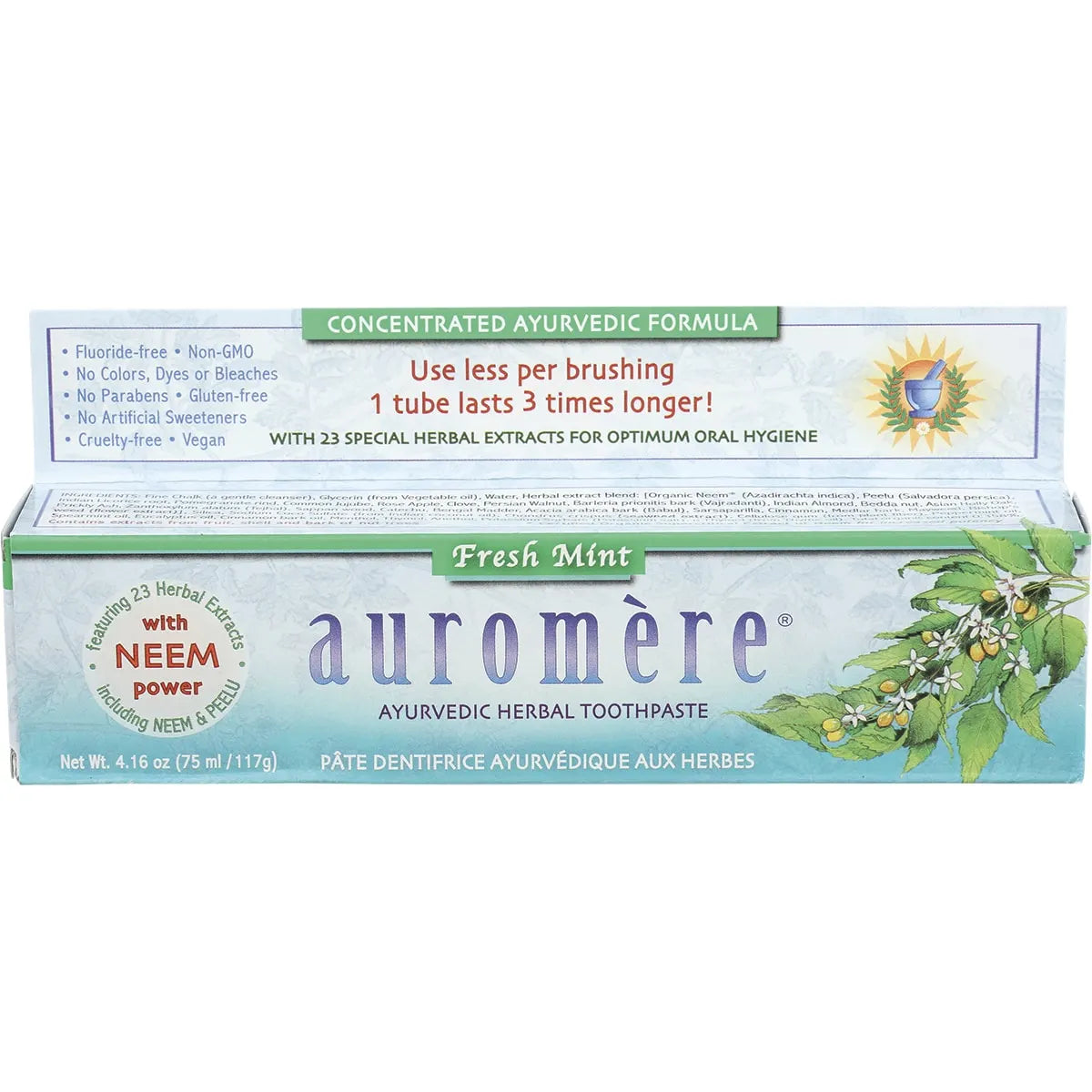 Auromere Toothpaste Ayurvedic Fresh Mint // Fluoride Free