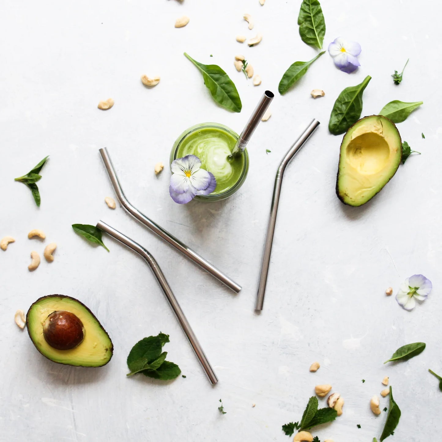 Ever Eco Stainless Steel Straws Bent // Smoothie