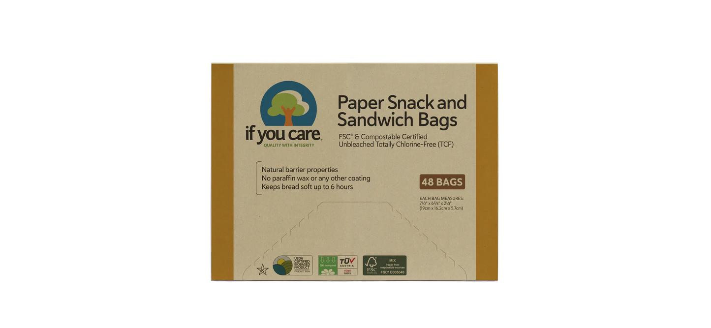 If You Care Compostable Paper Snack & Sandwich Bags