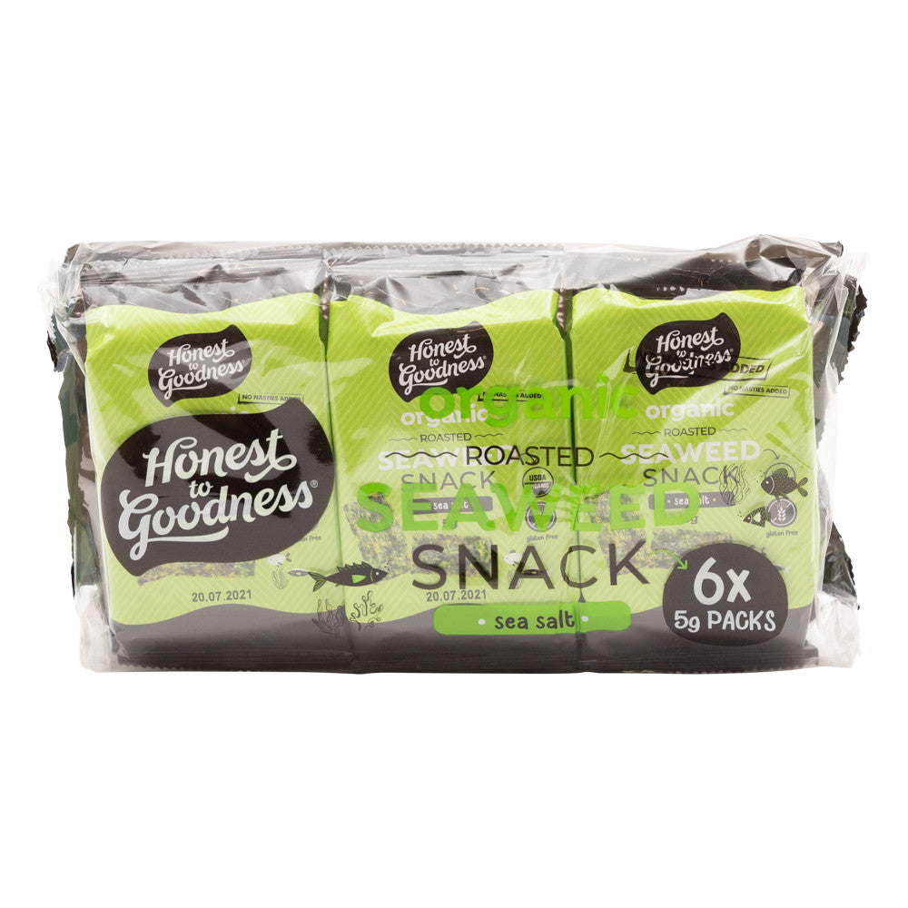 Honest To Goodness Organic Roasted Seaweed Snack - Sea Salt