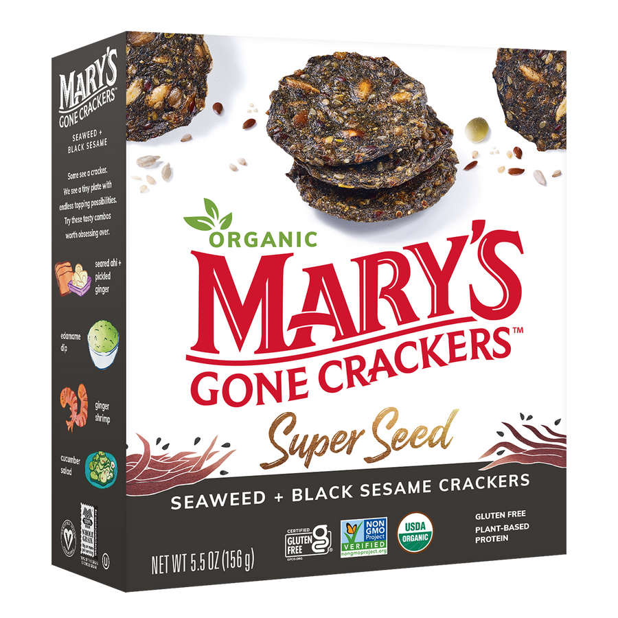 Marys Gone Crackers // Super Seed Seaweed + Black Sesame