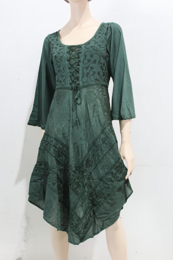 Lace Up Stevie Dress Long Sleeves - Paragraff