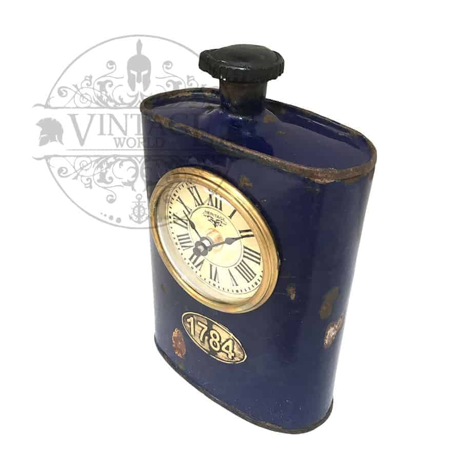 Old Iron Drinking Flask Clock