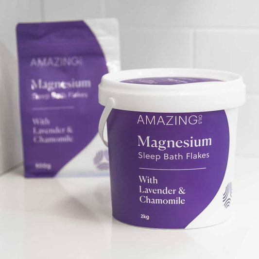 Amazing Oils Magnesium Sleep Bath Flakes with Lavender & Chamomile