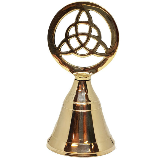 ALTAR BRASS BELL TRIQUETRA 9CM