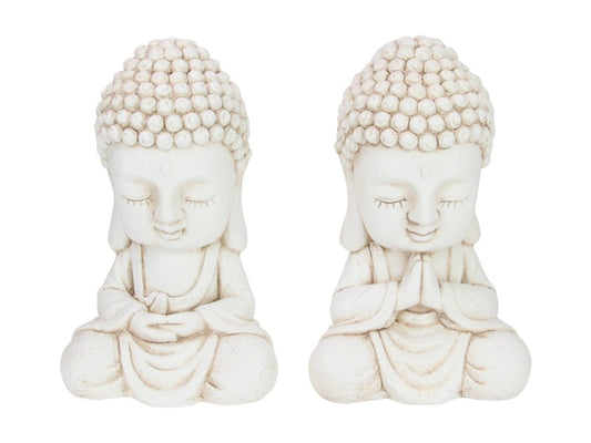 SITTING CREAM RULAI GARDEN BUDDHA 34CM 2 ASSTD UNIT 2