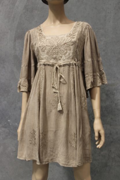 Acid Wash Angel Sleeve Dress