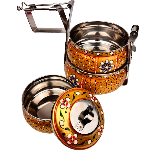 Tiffin Carrier Hand Painted 3 sections