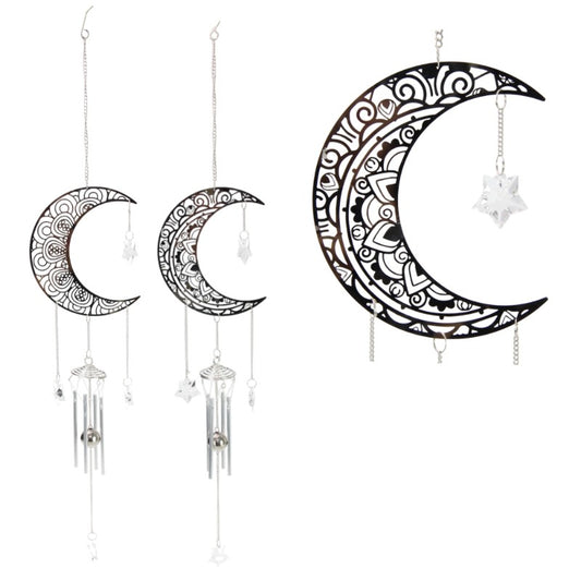WINDCHIME SILVER MOON WITH CRYSTAL 2 ASSTD UNIT 2