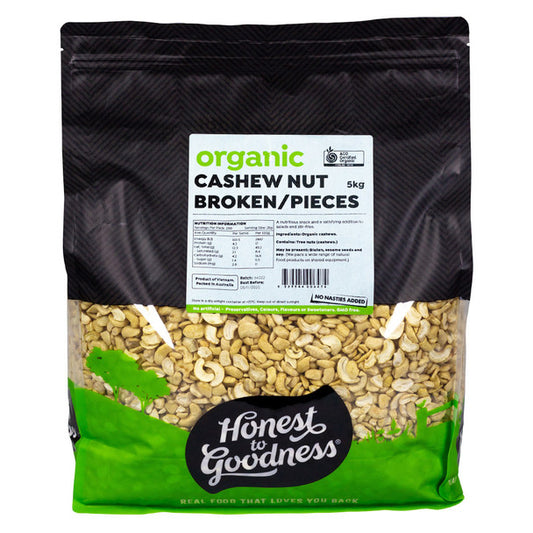 Organic Cashews - Broken/Pieces 5KG