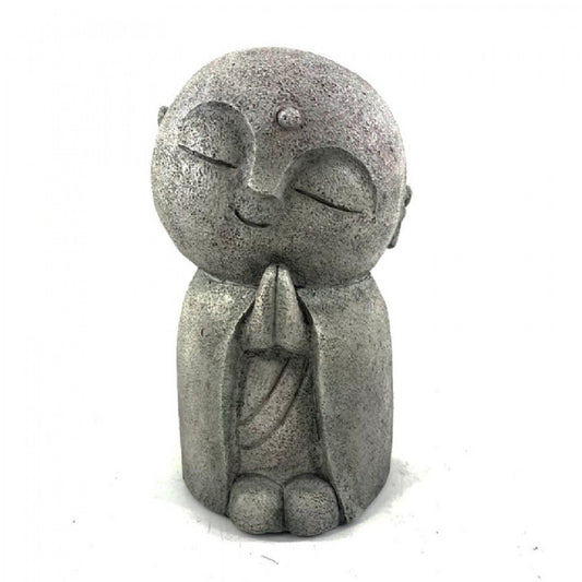 JIZO MONK KNEELING PRAYING GREY 15CM