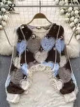 Autumn Streetwear Knitting Top hearts