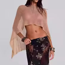 Womens Sheer Poncho