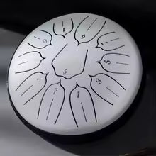 HLURU Glucophone Steel Tongue Drum 6 Inch 11 Notes D Tone Ethereal Drum Music Drum Yoga Meditation Percussion instrument