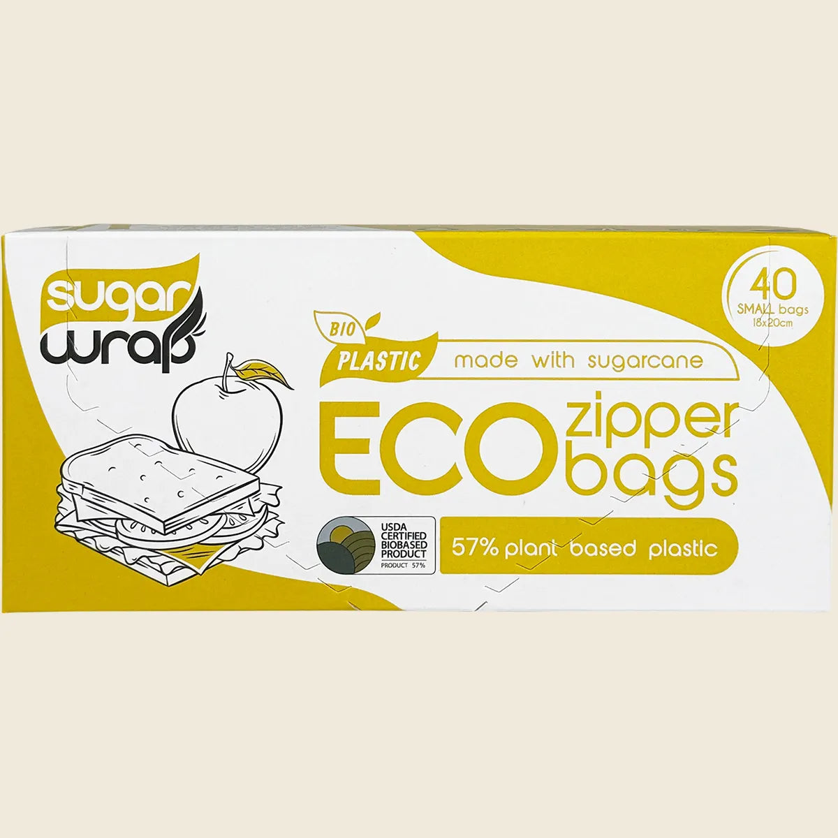 SugarWrap Eco Zipper Bags Made with Sugarcane