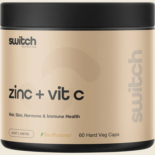 Switch Nutrition Zinc + Vitamin C 60 Caps