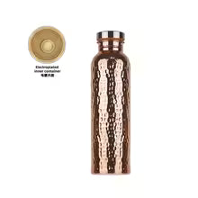 800ML Stainless Steel Electroplated Copper Water Bottle One-Click Open Lid
