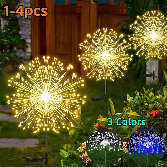 Solar Firework Lights Outdoor Waterproof Solar 8 Lighting Modes Fairy String Light