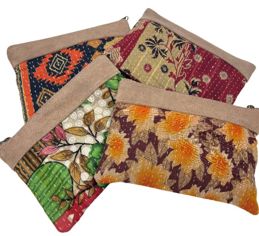 Vintage Kantha Clutch 22x16cms × 5