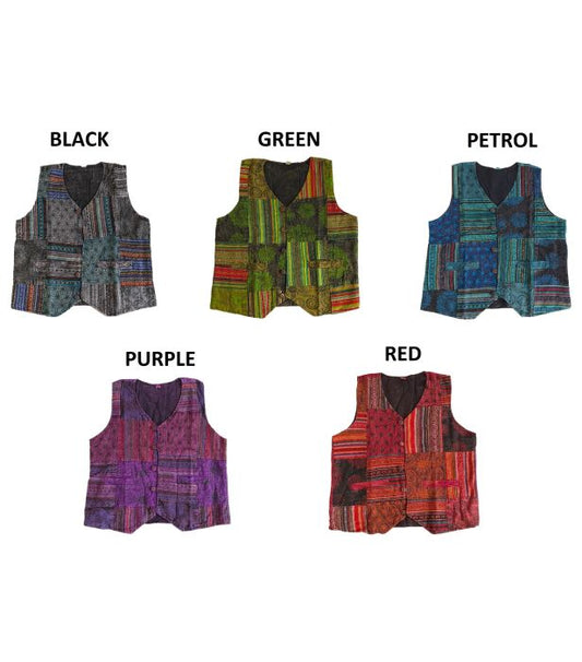 Stonewashed Patchwork Vest