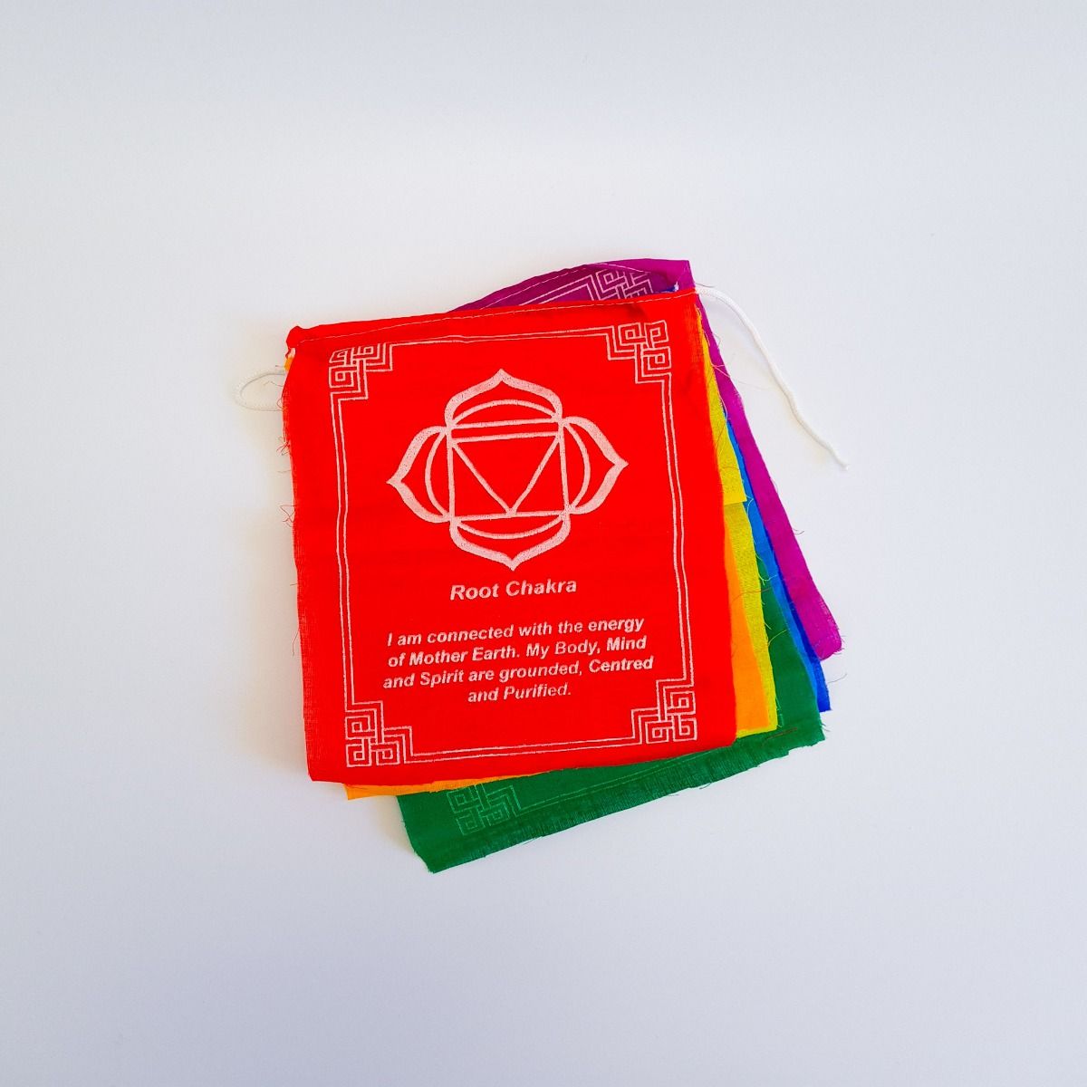 COTTON PRAYER FLAGS - COLOURFUL SCRIPT