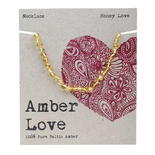 Amber Love Necklace // 100% Baltic Amber // Honey