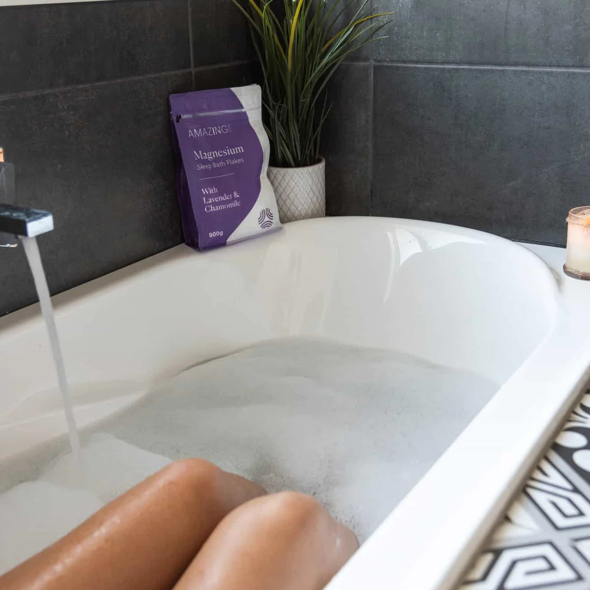 Amazing Oils Magnesium Sleep Bath Flakes with Lavender & Chamomile