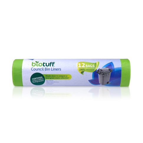 Biotuff Council Bin Liners // Large // 240L 12 Bags