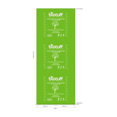 Biotuff Council Bin Liners // Large // 240L 12 Bags