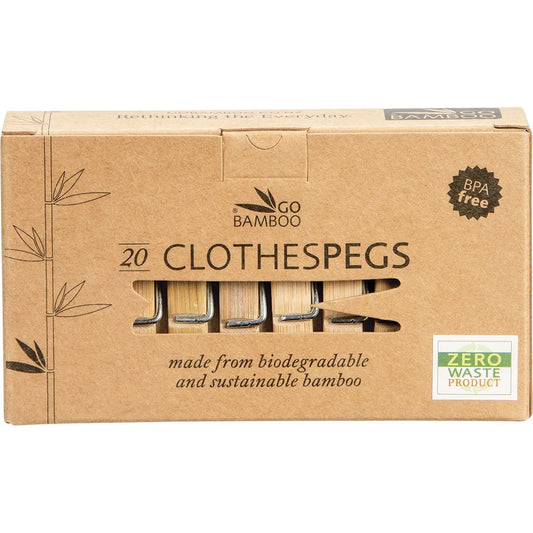 Go Bamboo Clothes Pegs Biodegradable Bamboo