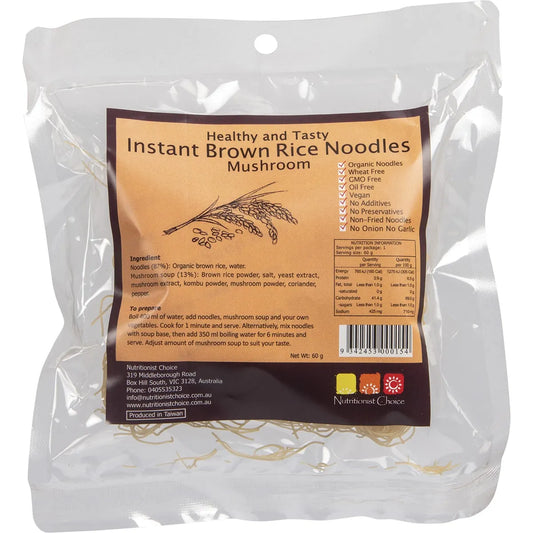 Nutritionist Choice Organic Instant Brown Rice Noodles // Mushroom