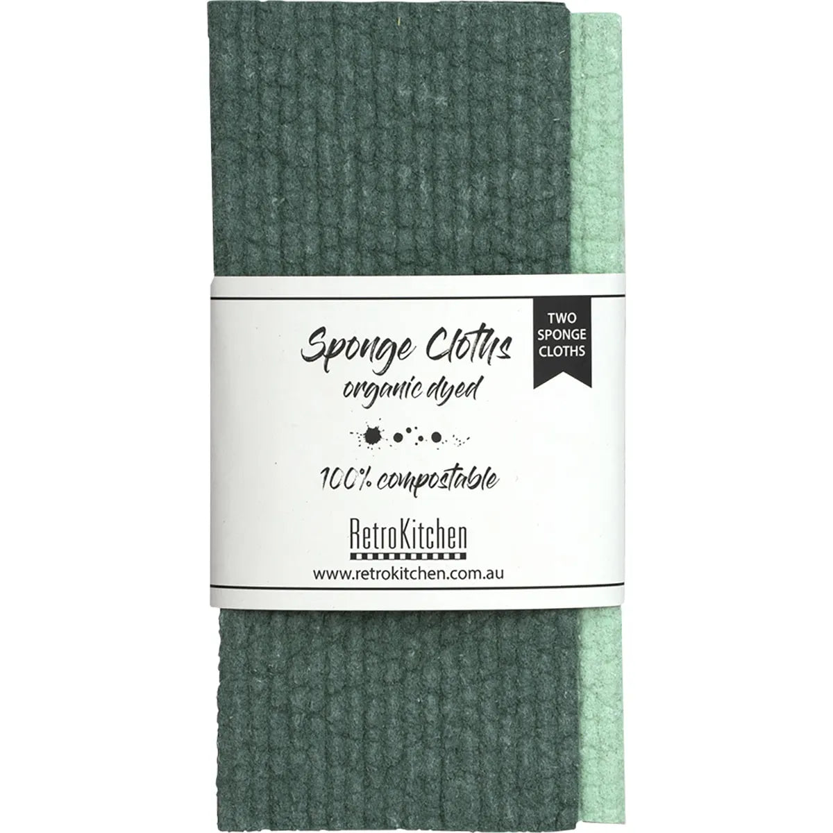 Retrokitchen 100% Compostable Sponge Cloth // 2 Pack