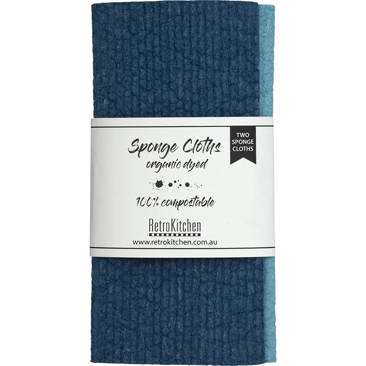 Retrokitchen 100% Compostable Sponge Cloth // 2 Pack