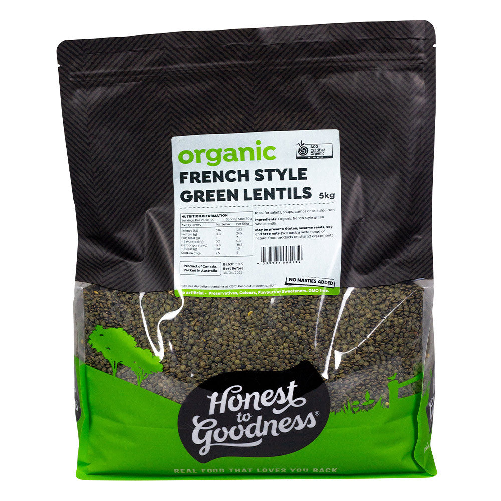 Honest To Goodness Organic Green French Style Lentils
