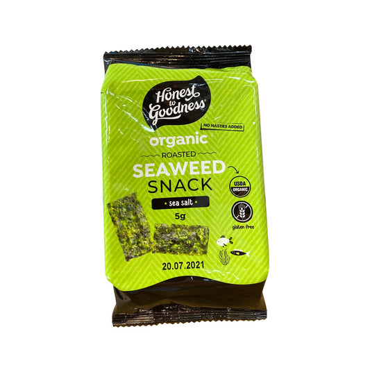Honest To Goodness Organic Roasted Seaweed Snack - Sea Salt